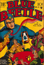 "THE BLUE BEETLE" AUTOGRAPHED BOUND VOLUME OF FIRST FOUR GOLDEN AGE COMICS.