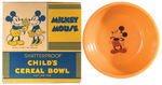 “MICKEY MOUSE SHATTER PROOF CHILD’S CEREAL BOWL” WITH RARE BOX.