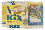 "KIX" BOX/AIR BASE WITH PLANES, TANKS, GUNS PRINTED INSIDE PACKAGE.