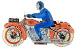 TOURING RIDER TIN LITHO TOY MOTORCYCLE WITH SIDECAR.