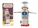 "MECHANICAL TELEVISION SPACEMAN" BOXED WIND-UP.