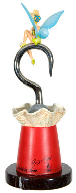 TINKER BELL ON HOOK LIMITED EDITION SCULPTURE FROM THE 2000 OFFICIAL DISNEYANA CONVENTION.