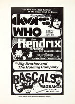 "NEW YORK ROCK FESTIVAL" 1968 CONCERT PROGRAM W/THE DOORS/THE WHO/JIMI HENDRIX/JANIS JOPLIN.