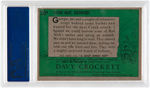 "DAVY CROCKETT" PSA HIGH GRADE GREEN BACK TOPPS GUM CARD SET.