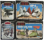 "STAR WARS: RETURN OF THE JEDI - SCOUT WALKER" BOXED VEHICLE & "MINI-RIG" BOXED VEHICLE LOT OF FOUR.