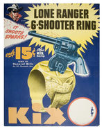 "LONE RANGER SIX SHOOTER RING" KIX STORE SIGN.