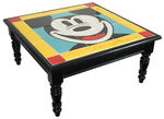 MICKEY MOUSE ONE-OF-A-KIND CERAMIC TILE TABLE BY BRENDA WHITE AND JESSE RHODES.