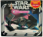 "STAR WARS BATTLE-DAMAGED AND DARTH VADER TIE FIGHTER PAIR IN BOXES.