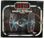 "STAR WARS BATTLE-DAMAGED AND DARTH VADER TIE FIGHTER PAIR IN BOXES.