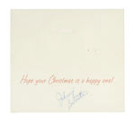 JOHNNY BURNETTE SIGNED CHRISTMAS CARD.