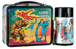 "MARVEL COMICS' SUPER HEROES METAL LUNCHBOX WITH THERMOS AND TAG.