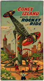 "CONEY ISLAND ROCKET RIDE" BOXED BATTERY-OPERATED TOY.