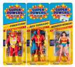 “SUPER POWERS” ACTION FIGURE LOT OF 10 ON SLIM CARDS.