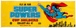 "SUPER POWERS" HUGE BURGER KING CUP HOLDER BANNER.