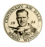 BEAUTIFUL PHOTOGRAPHIC BUTTON PICTURES 1934 WINNER OF "CENTENARY AIR RACE."