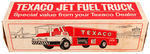 "TEXACO JET FUEL TRUCK" PRESSED STEEL TOY SEALED IN BOX.
