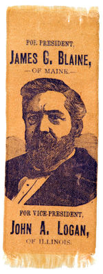BLAINE-LOGAN 1884 PORTRAIT RIBBON.
