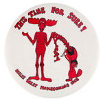 BULLWINKLE AND ROCKY RARE UNAUTHORIZED 1968 HOMECOMING BUTTON.