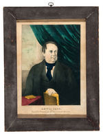 "LEWIS CASS DEMOCRATIC CANDIDATE FOR TWELFTH PRESIDENT OF THE UNITED STATES" PRINT BY KELLOGG.
