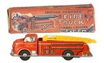 "FRICTION POWERED FIRE TRUCK WITH AERIAL LADDERS"