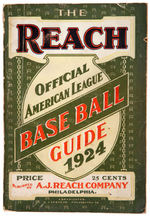 "THE REACH OFFICIAL AMERICAN LEAGUE BASE BALL GUIDE FOR 1924."