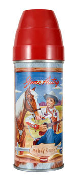 "GENE AUTRY" LUNCH BOX WITH THERMOS AND RARE BOX.