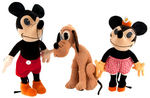 EXCEPTIONAL CHARLOTTE CLARK DISNEY DOLL TRIO- MICKEY & MINNIE MOUSE AND PLUTO IN CHOICE CONDITION.