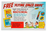 “MALT-O-MEAL FLYING ASTRONAUTS SPACE SHIPS” PROMO FOLDER AND FILE COPY BOX LABEL.