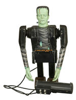 LARGE FRANKENSTEIN (BROWN SHOE VARIETY) MARX REMOTE CONTROLLED BATTERY TOY WITH BOX.