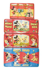 "MICKEY MOUSE PAINT BOX" LOT OF FOUR.