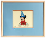 MICKEY MOUSE AS THE SORCERER’S APPRENTICE 1988 ACADEMY AWARDS ANIMATION CEL DISPLAY.