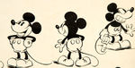 MICKEY & MINNIE MOUSE PRESS KIT/REFERENCE DRAWINGS VERY EARLY MODEL SHEET.