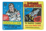 "JAMES BOND MOONRAKER/BATTLESTAR GALACTICA" FULL GUM CARD DISPLAY BOXES.