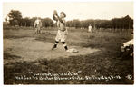 “CARRIE NATION IN ACTION RED SOX VS. BOSTON BLOOMER GIRLS” 1913 REAL PHOTO POSTCARD.