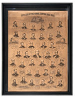 “OFFICERS OF THE PENNA. CENTRAL RAILROAD” EARLY FRAMED POSTER.