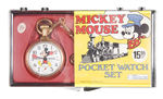 "MICKEY MOUSE POCKET WATCH SET" BY BRADLEY.