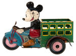 "MARX MICKEY MOUSE DELIVERY" PROTOTYPE MOTORCYCLE WINDUP TOY.