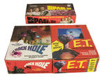 "E.T./THE BLACK HOLE/SPACE: 1999" TRIO OF FULL GUM CARD DISPLAY BOXES.