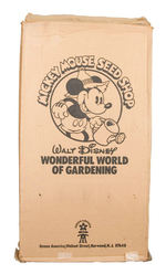 "MICKEY MOUSE SEED SHOP" COMPLETE BOXED STORE DISPLAY WITH SIGN AND BUTTON.