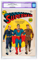 SUPERMAN #12 SEPT. OCT. 1941 CGC APPARENT FN 6.0 SLIGHT (P) OFF-WHITE PAGES.