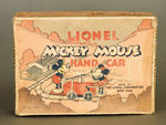 "LIONEL MICKEY MOUSE HAND CAR" CLASSIC 1930s TOY W/BOX.