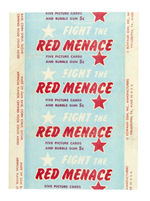 "RED MENACE" GUM CARD SET (TAN BACKS) WITH WRAPPER.