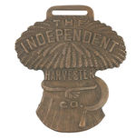 "THE INDEPENDENT HARVESTER CO." BRASS WATCH FOB.