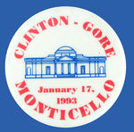 CLINTON/GORE "MONTICELLO" INAUGURATION DAY BUTTON.