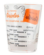 “BALTIMORE ORIOLES WORLD CHAMPIONS 1966” BOXED GLASS SET.