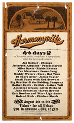 “HARMONYVILLE” PROPOSED MUSIC FESTIVAL POSTER.