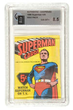 "SUPERMAN" GRADED UNOPENED GUM CARD PACK.