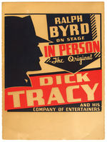 “DICK TRACY” RALPH BYRD PERSONAL APPEARANCE POSTER.