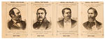 “1880 PRESIDENTIAL CANDIDATES” GARFIELD & ARTHUR/HANCOCK & ENGLISH FOLD-OUT TRADE CARD.