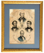 “CHAMPIONS OF FREEDOM” GREELEY/SUMNER/SEWARD/WHITTIER” CIRCA 1856 REPUBICAN PARTY PRINT.